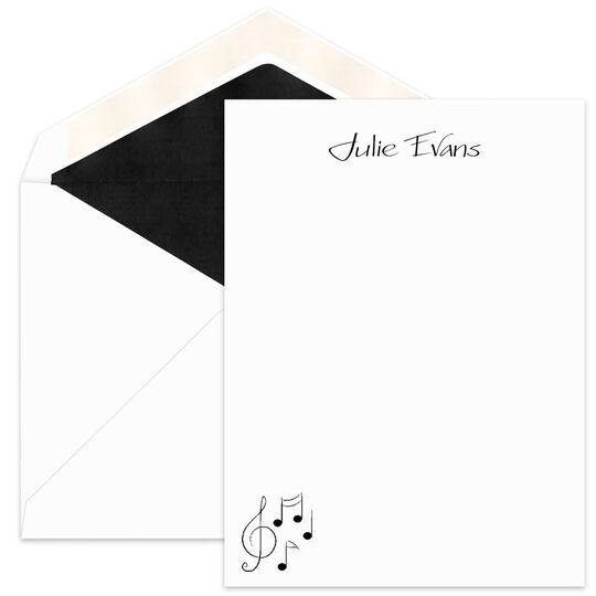 Little Music Flat Note Cards - Raised Ink